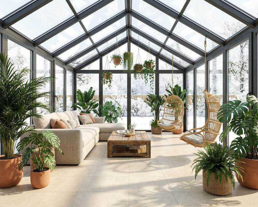 Garden View — безрамная раздвижная система с видом на сад